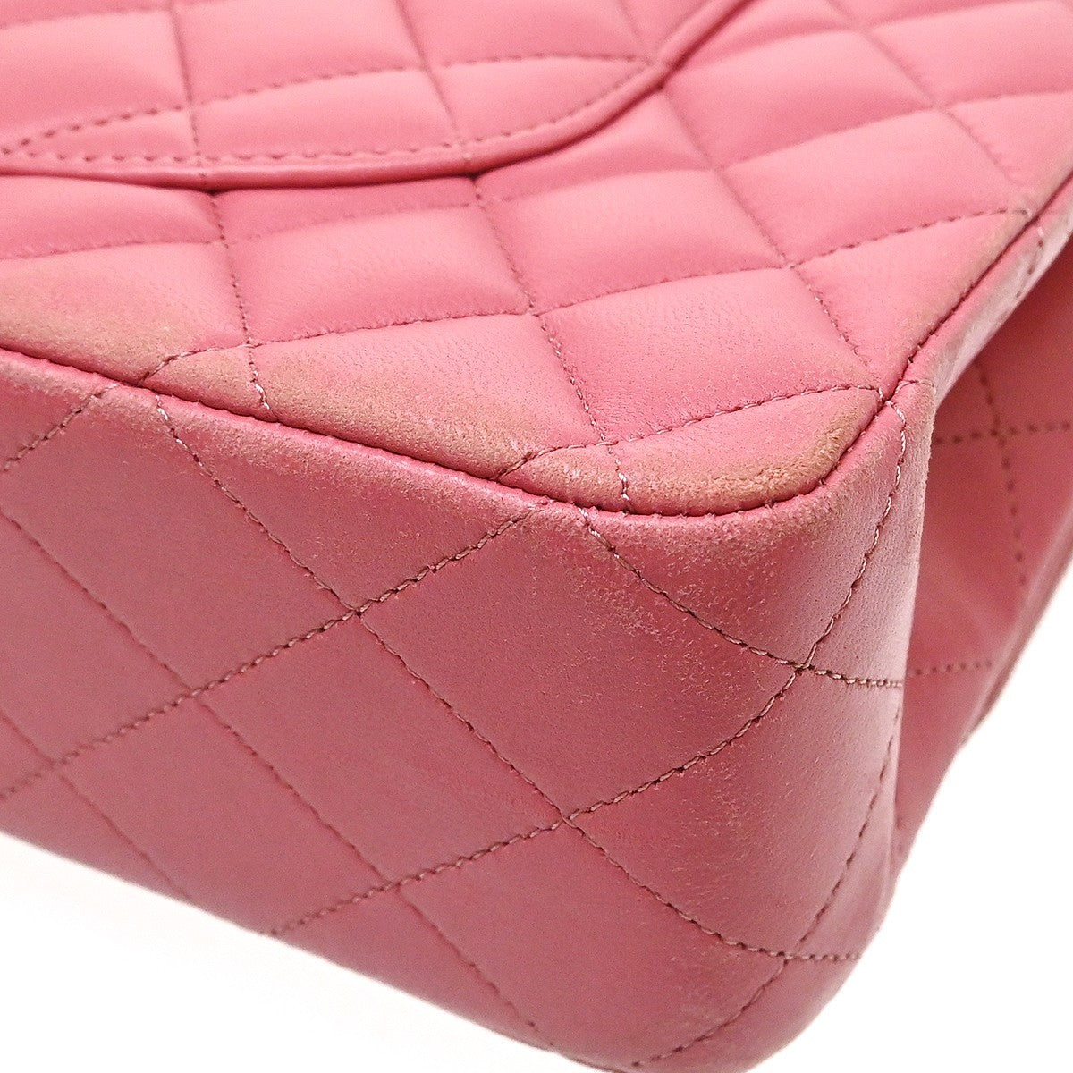 Chanel Timeless - Classic Double Flap Quilted Lambskin Pink Leather Shoulder Bag Bag (Pre-Owned)