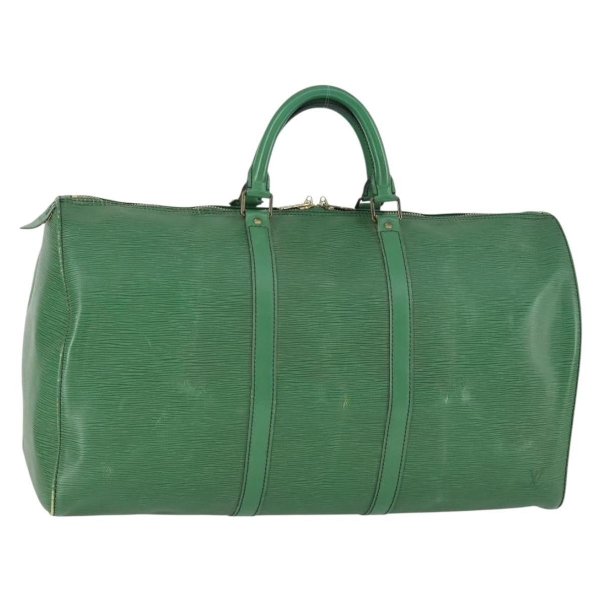 Louis Vuitton Keepall Epi Leather Green Leather Travel Bag Bag (Pre-Owned)