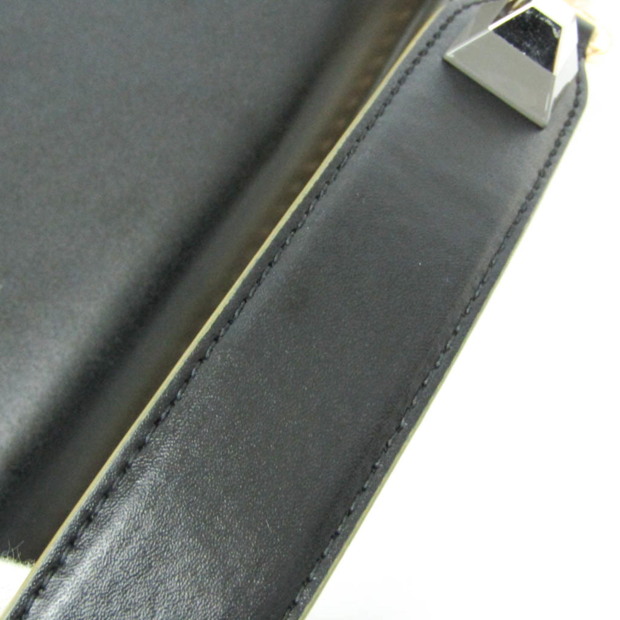 Fendi Kan I Bag Leather Black Leather Handbag (Pre-Owned)