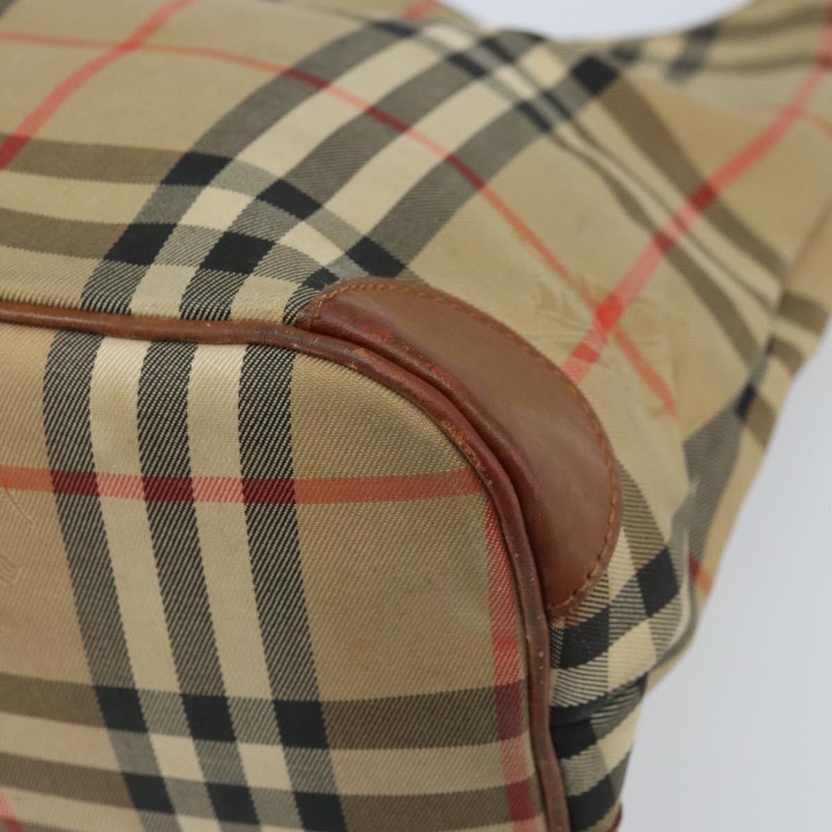 Burberry Nova Check Canvas And Leather Beige Canvas Shoulder Bag Bag (Pre-Owned)
