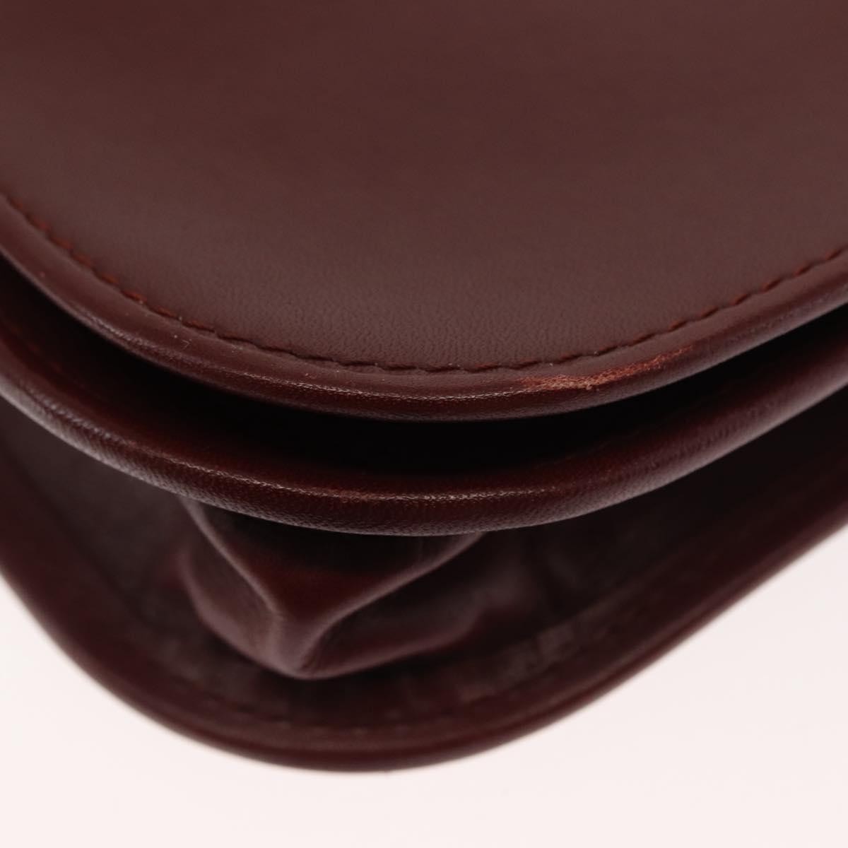 Cartier Must De Cartier Leather Burgundy Leather Shoulder Bag Bag (Pre-Owned)