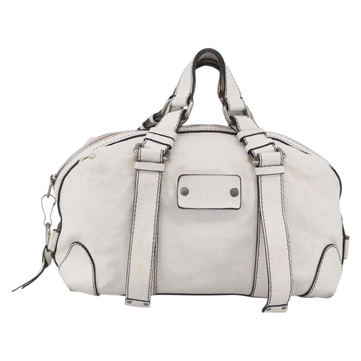 Chloe Handbag Leather White Leather Handbag (Pre-Owned)