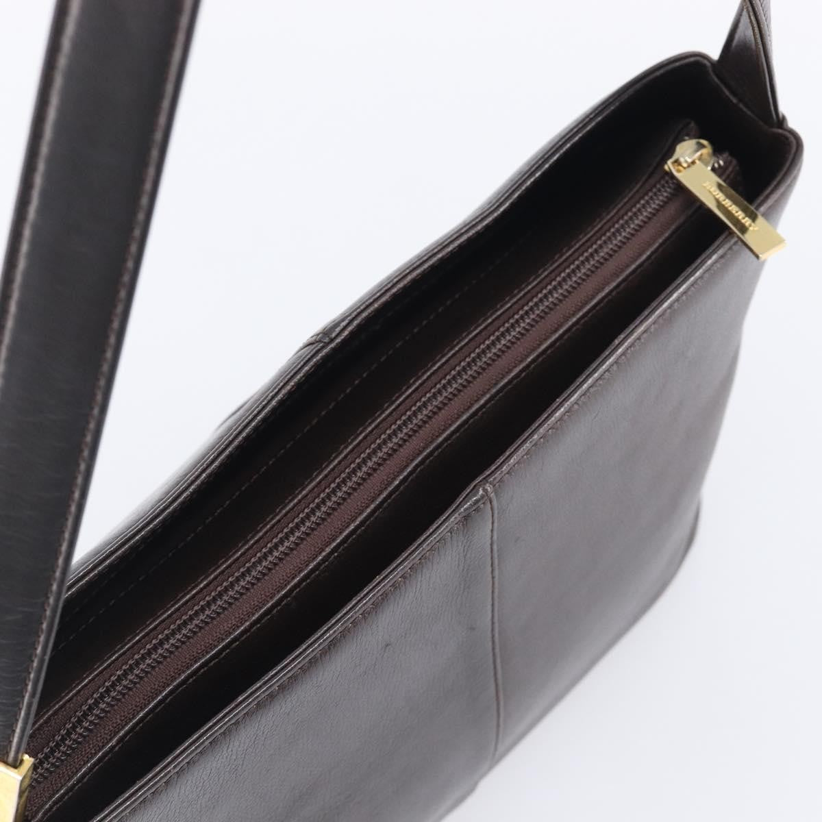 Burberry Shoulder Bag Leather Brown Leather Shoulder Bag Bag (Pre-Owned)