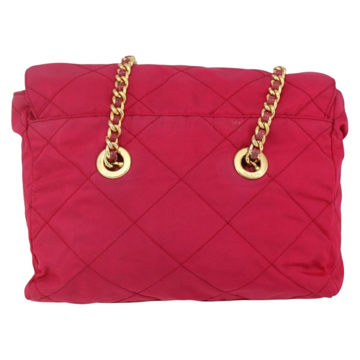 Prada Re-Edition 1995 Chain Tote Quilted Re-Nylon Pink Nylon Shoulder Bag Bag (Pre-Owned)