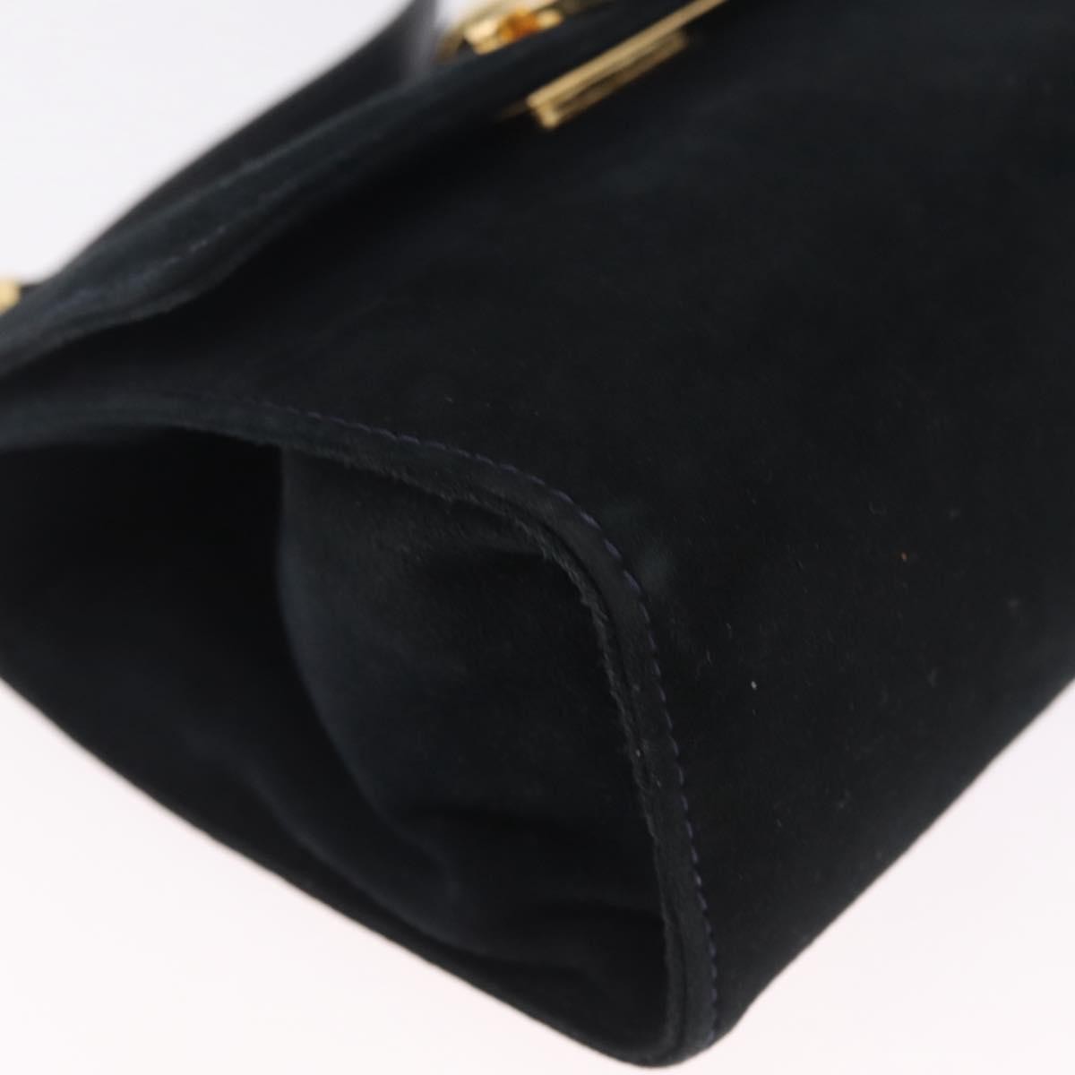 Salvatore Ferragamo Gancini Suede Navy Suede Crossbody Bag Bag (Pre-Owned)