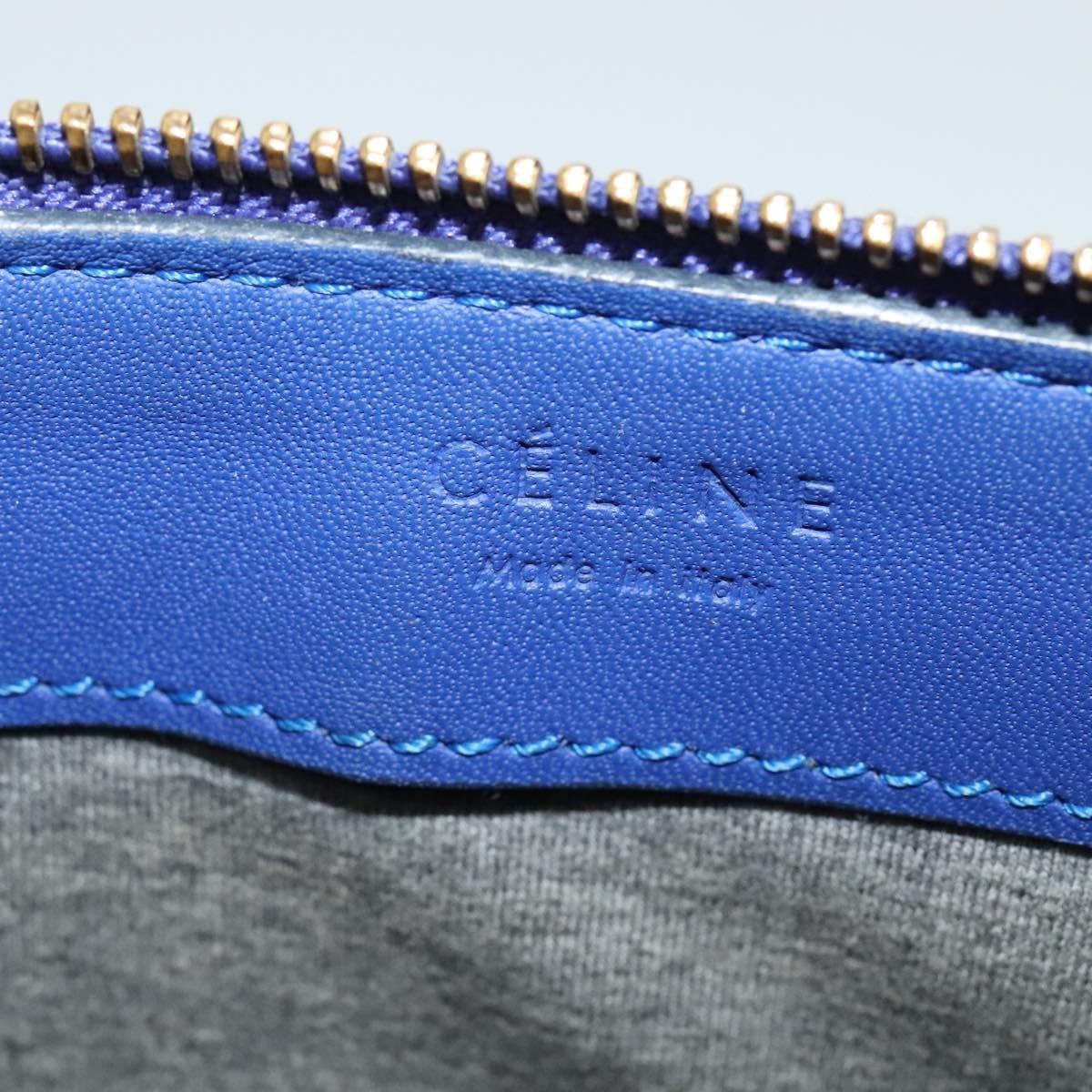 Celine Trio Leather Blue Leather Shoulder Bag Bag (Pre-Owned)