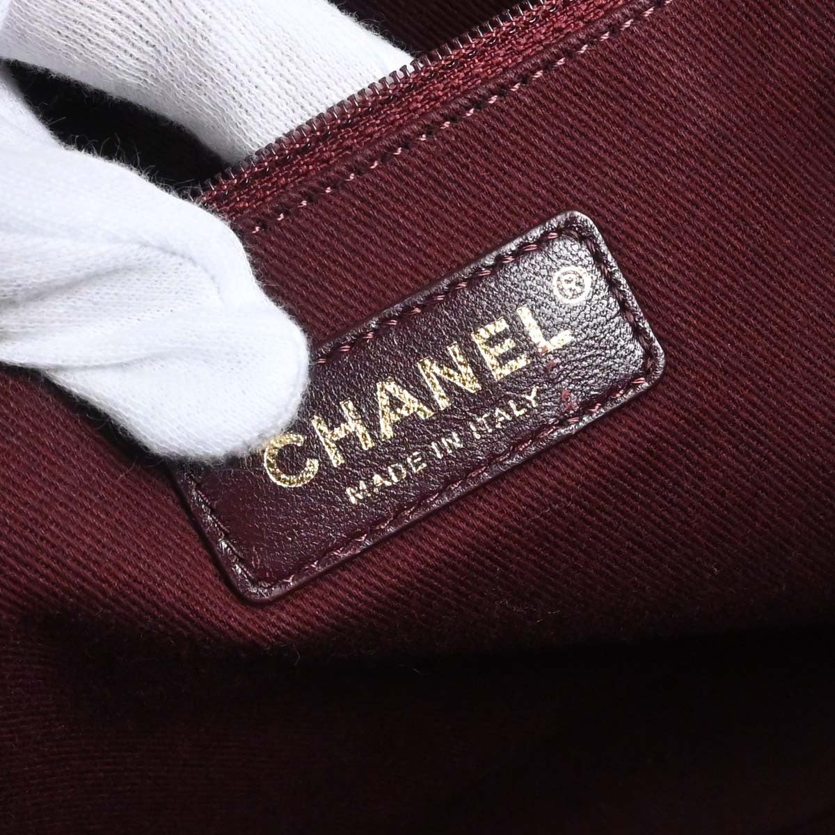 Chanel Shopping Quilted Knit Pluto Glitter Black Calfskin Handbag (Pre-Owned)