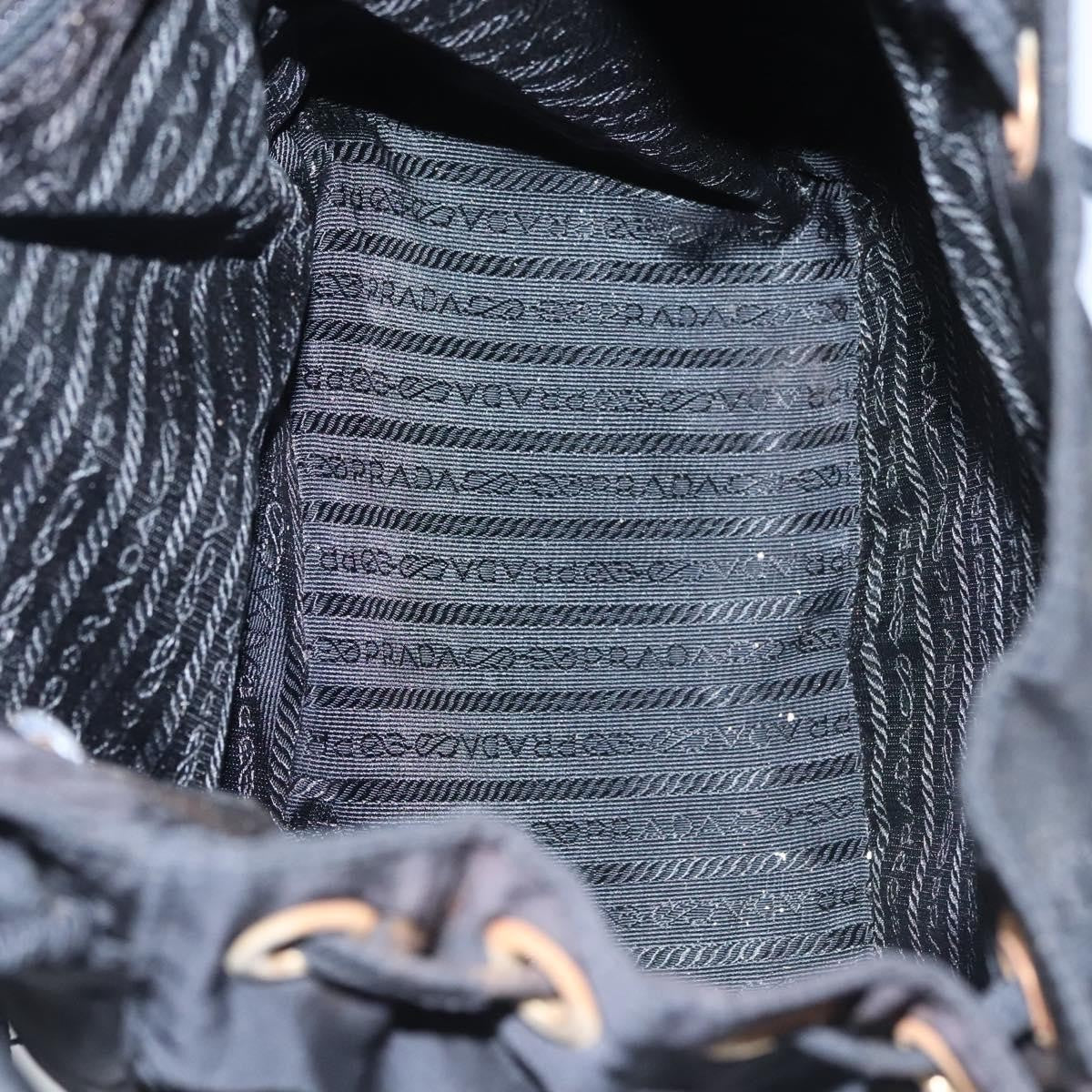 Prada Flap Drawstring Tessuto Black Nylon Backpack Bag (Pre-Owned)