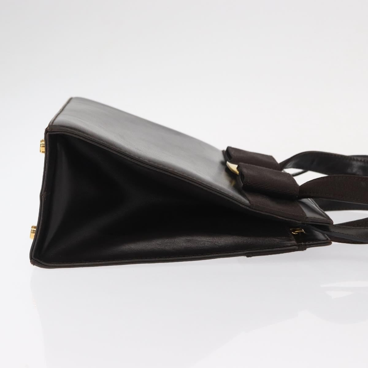 Salvatore Ferragamo Convertible Vara Bow Leather Brown Leather Handbag (Pre-Owned)