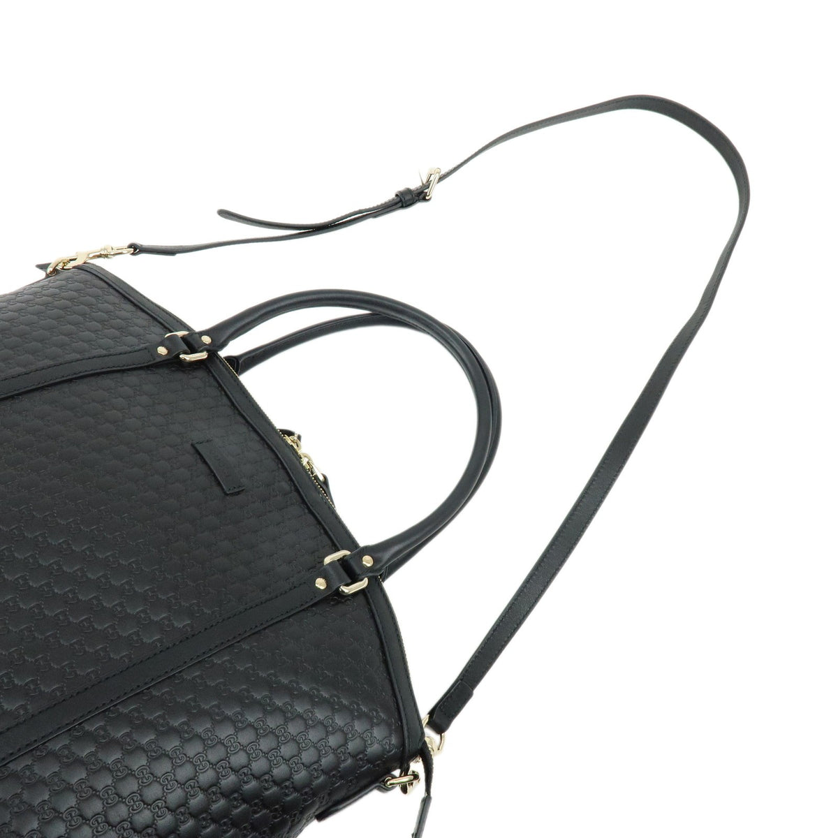 Gucci Guccissima Gg Leather Black Leather Handbag (Pre-Owned)