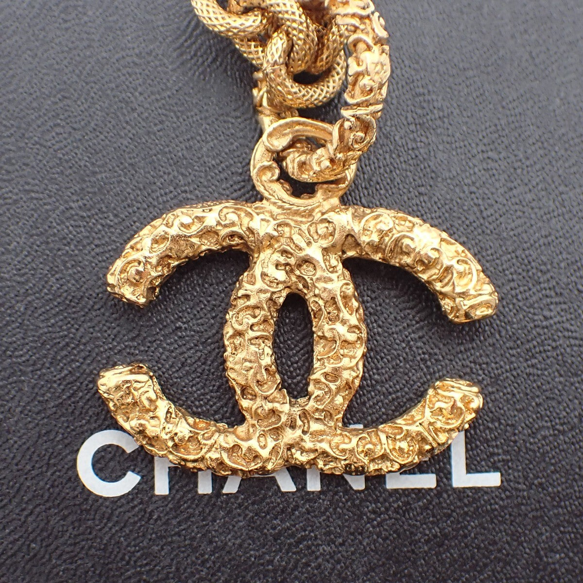 Chanel Vintage Cc Logo Chain Charm Pendant Gold-Plated Gold Gold_Plated Necklace Jewelry (Pre-Owned)