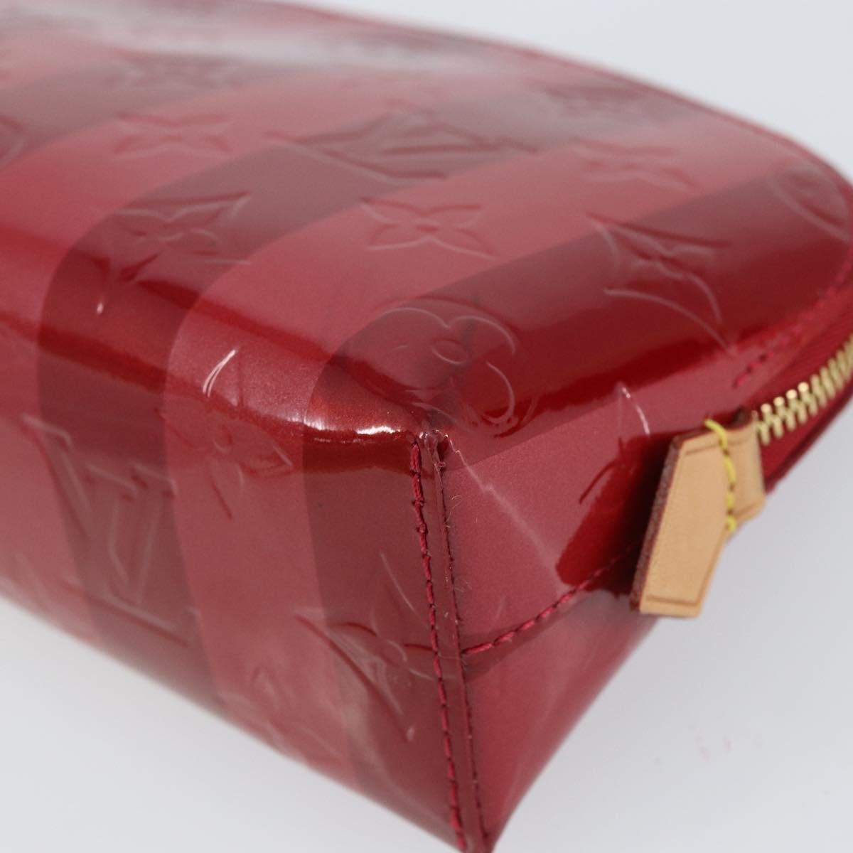 Louis Vuitton Cosmetic Limited Edition Monogram Vernis Rayures Red Patent_Leather Bag (Pre-Owned)