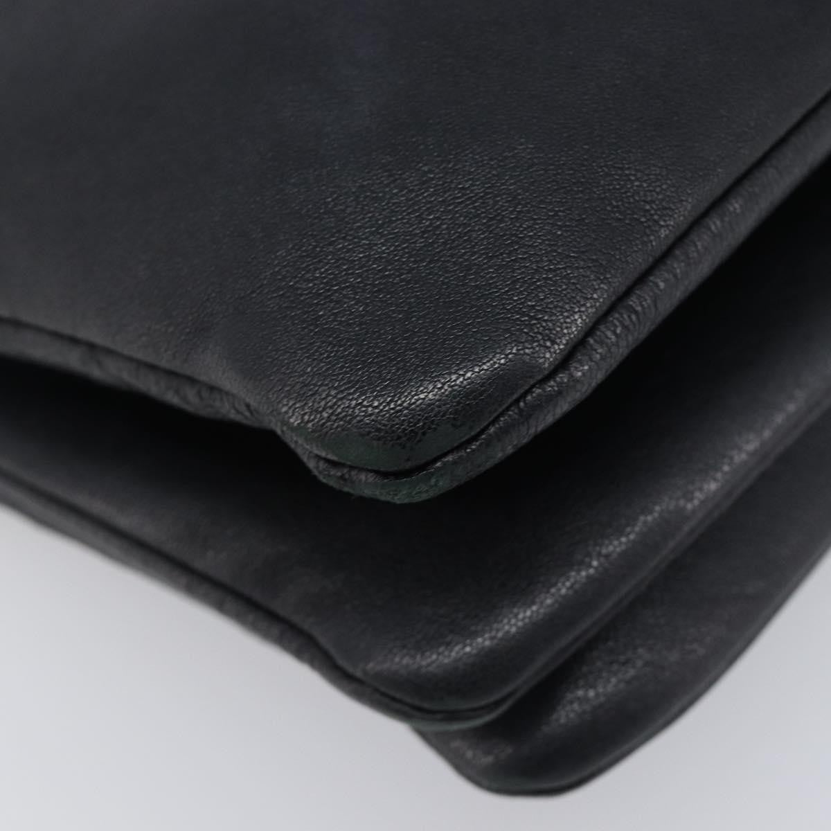 Celine Trio Leather Black Leather Crossbody Bag Bag (Pre-Owned)