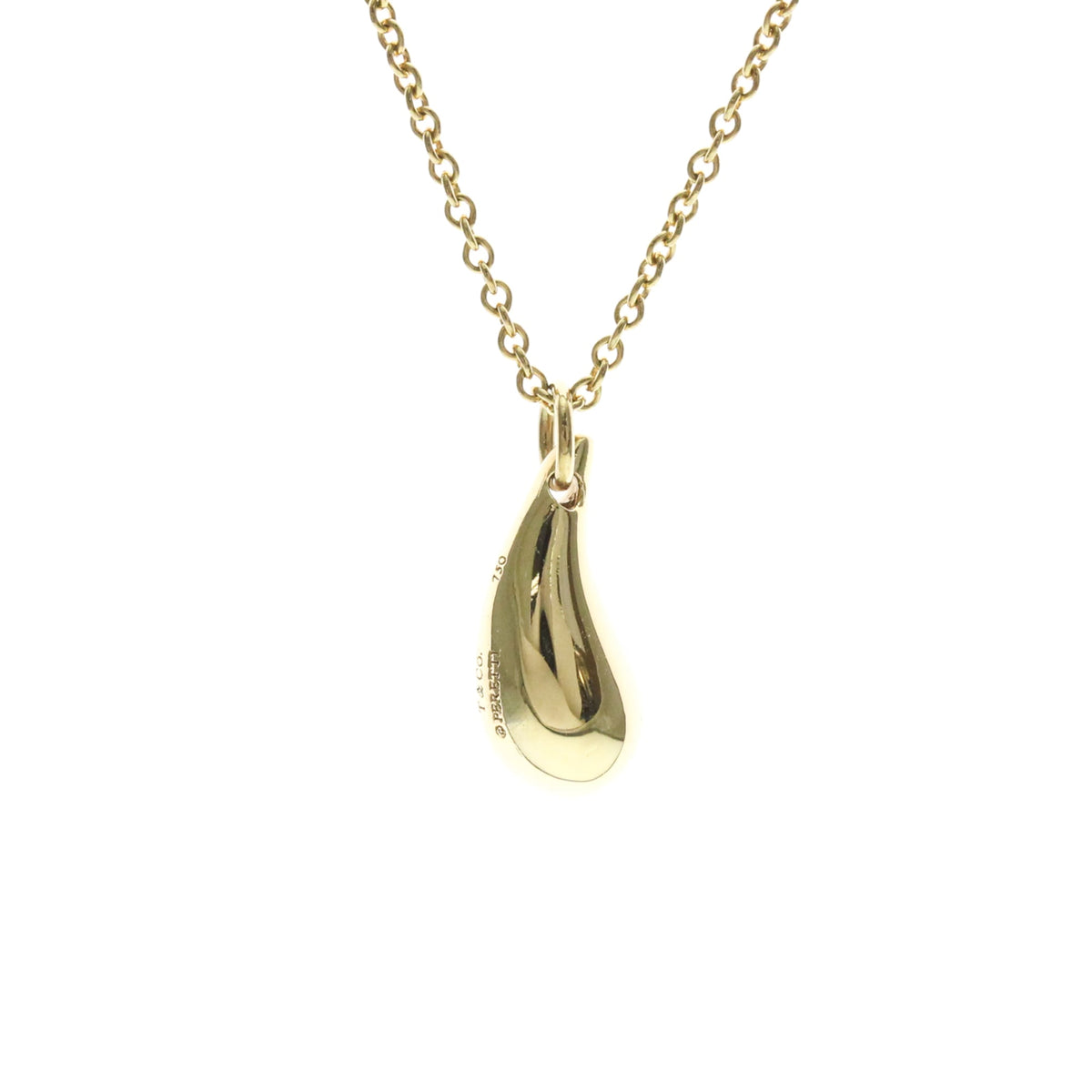 Tiffany & Co. Elsa Peretti Teardrop Pendant 18K Yellow Gold Gold Yellow_Gold Necklace Jewelry (Pre-Owned)