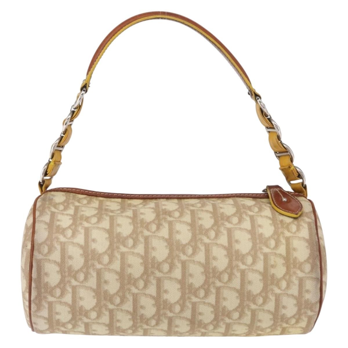 Christian Dior Vintage Trotter Romantique Diorissimo Coated Canvas Beige Canvas Shoulder Bag Bag (Pre-Owned)
