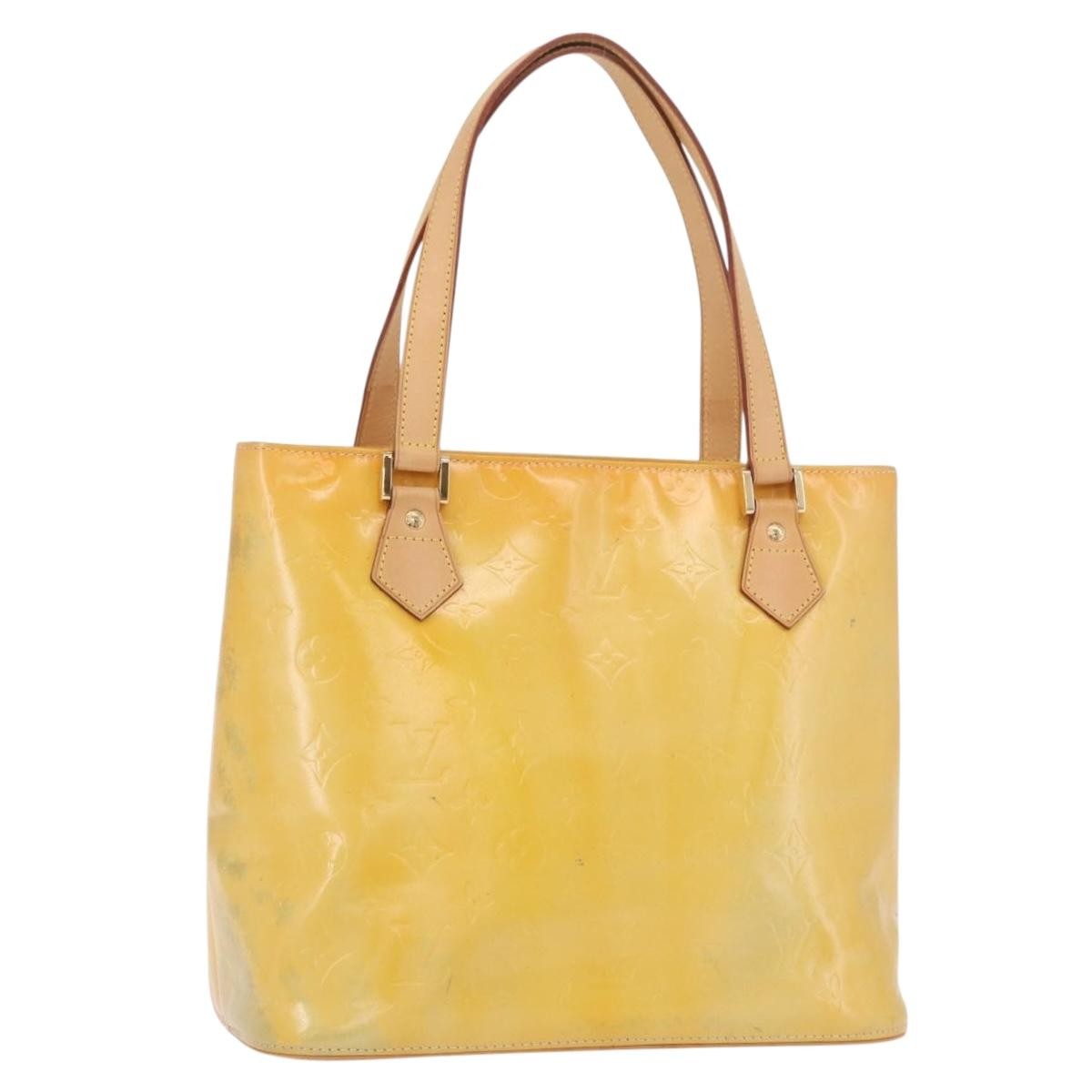 Louis Vuitton Houston Monogram Vernis Yellow Patent_Leather Handbag (Pre-Owned)