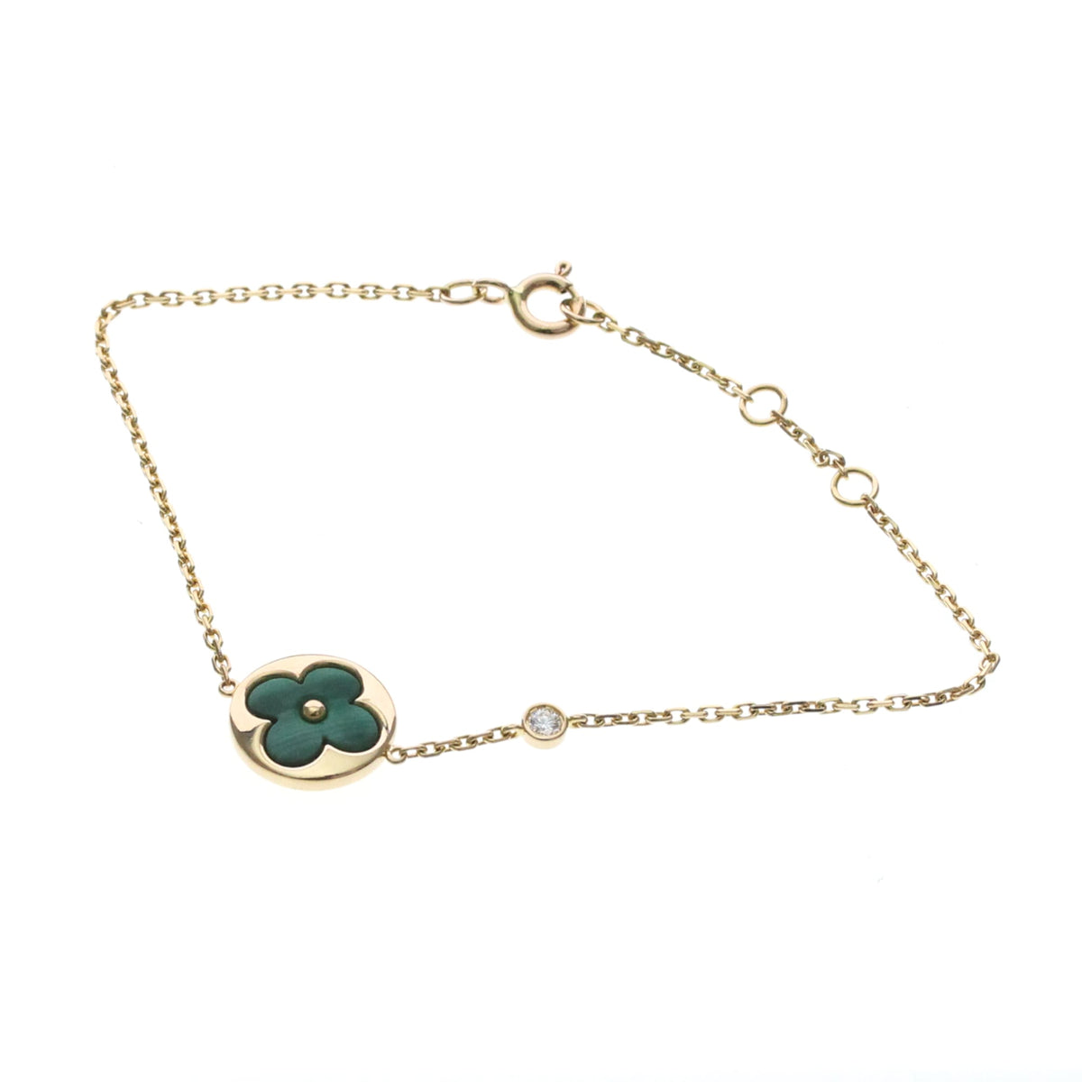 Louis Vuitton Color Blossom Bb 18K Rose Gold With Malachite And Diamond Gold Rose_Gold Bracelet Jewelry (Pre-Owned)