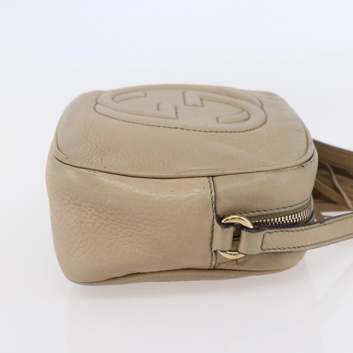Gucci Soho Disco Leather Beige Leather Shoulder Bag Bag (Pre-Owned)