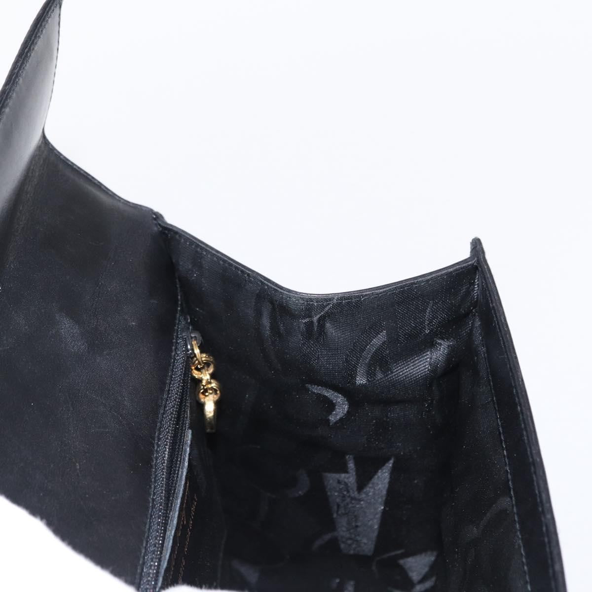 Salvatore Ferragamo Vintage Vara Bow Top Handle Leather Black Leather Handbag (Pre-Owned)