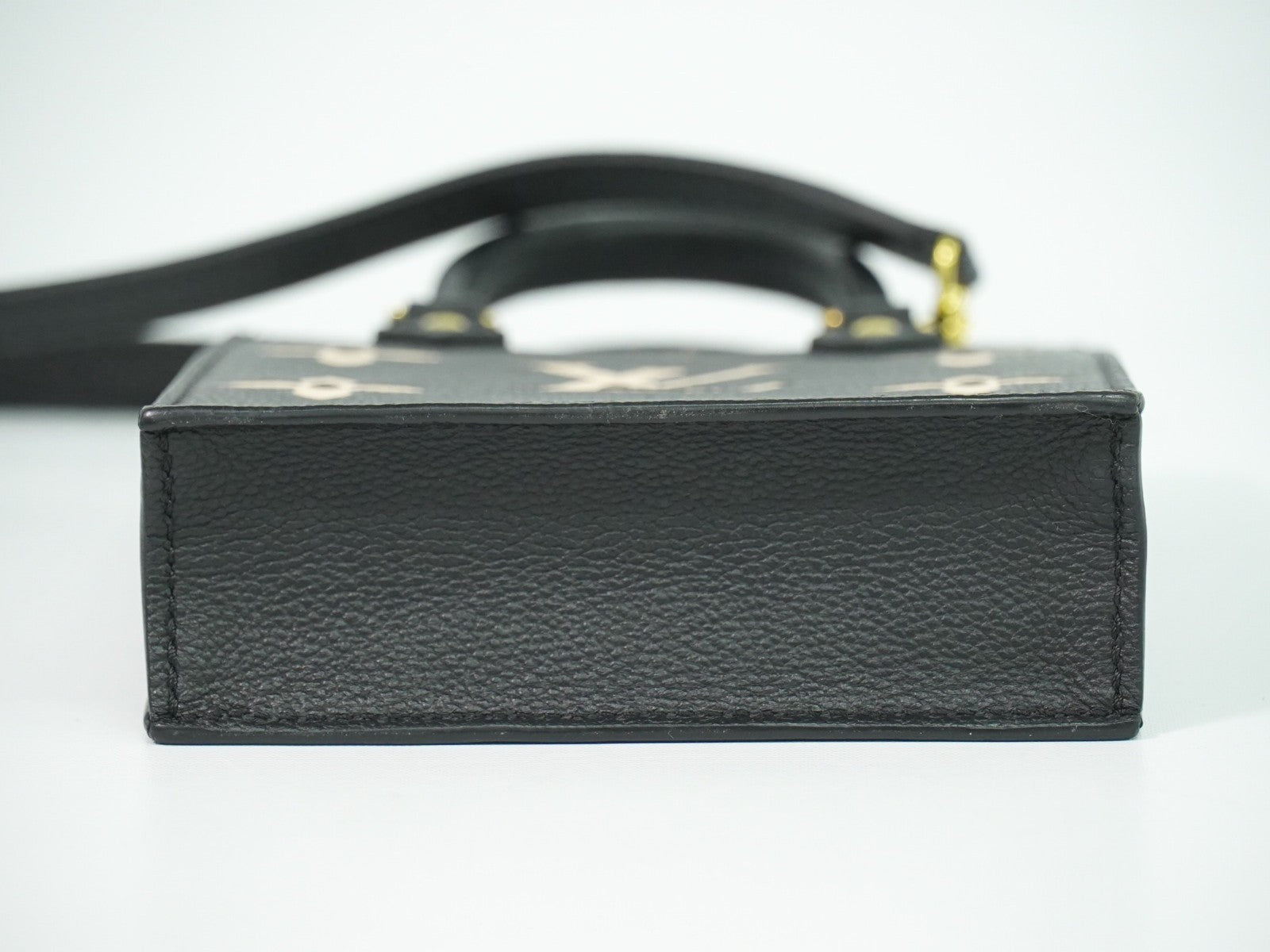Louis Vuitton Petit Sac Plat Bicolor Monogram Empreinte Giant Black Leather Handbag (Pre-Owned)