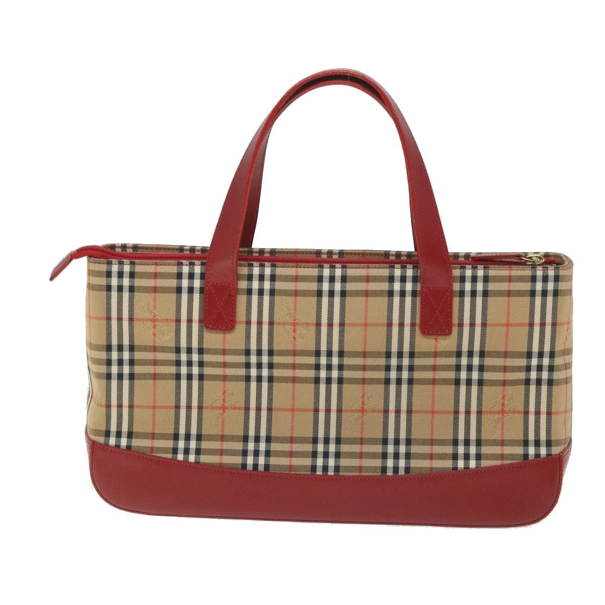 Burberry Nova Check Leather And Nylon Beige Nylon Handbag (Pre-Owned)