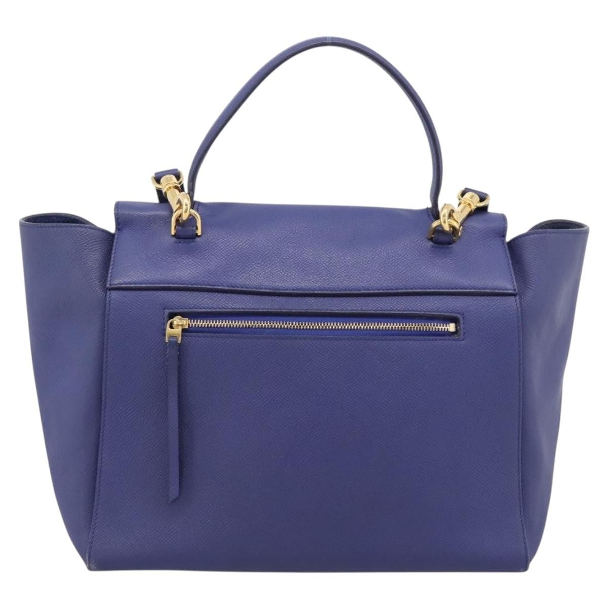 Celine Belt Leather Blue Leather Handbag (Pre-Owned)