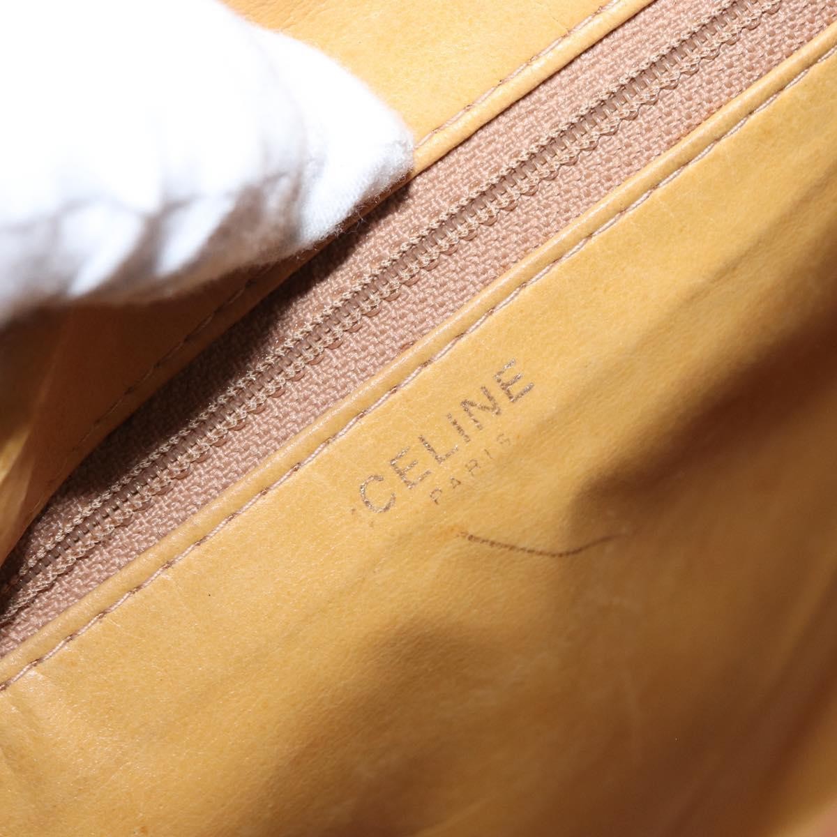 Celine Vintage Macadam Canvas And Leather Beige Canvas Shoulder Bag Bag (Pre-Owned)