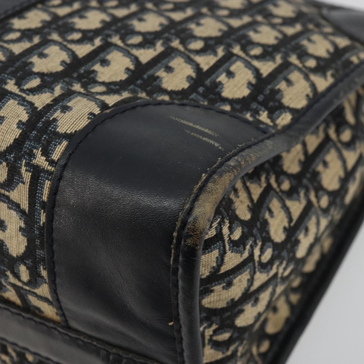 Christian Dior Vintage Trotter Boston Diorissimo Canvas Navy Canvas Handbag (Pre-Owned)