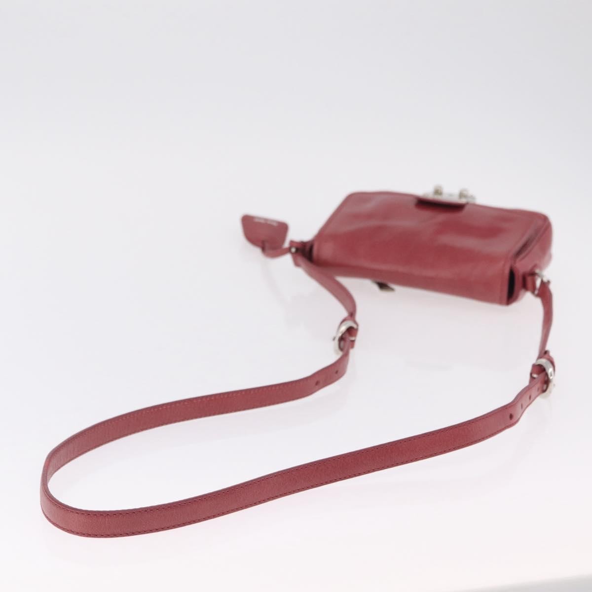 Miu Miu Madras Shoulder Leather Pink Leather Crossbody Bag Bag (Pre-Owned)