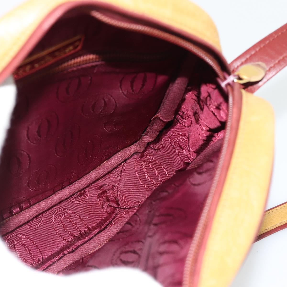 Cartier Tasseled Must De Cartier Leather Yellow Leather Shoulder Bag Bag (Pre-Owned)