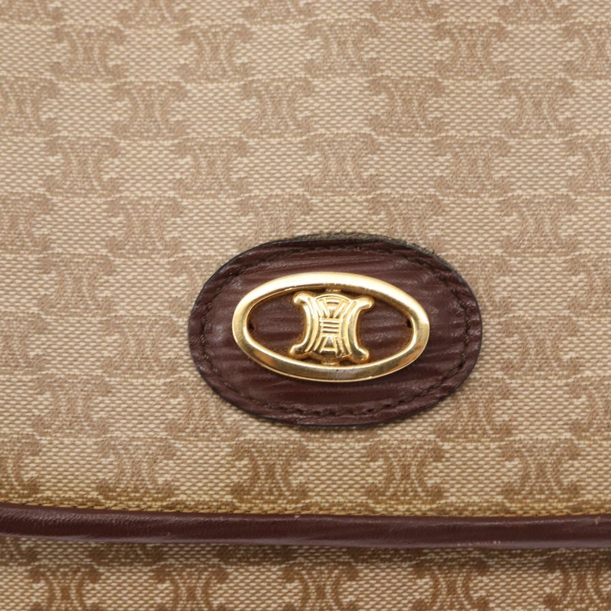 Celine Vintage Macadam Canvas And Leather Beige Canvas Shoulder Bag Bag (Pre-Owned)