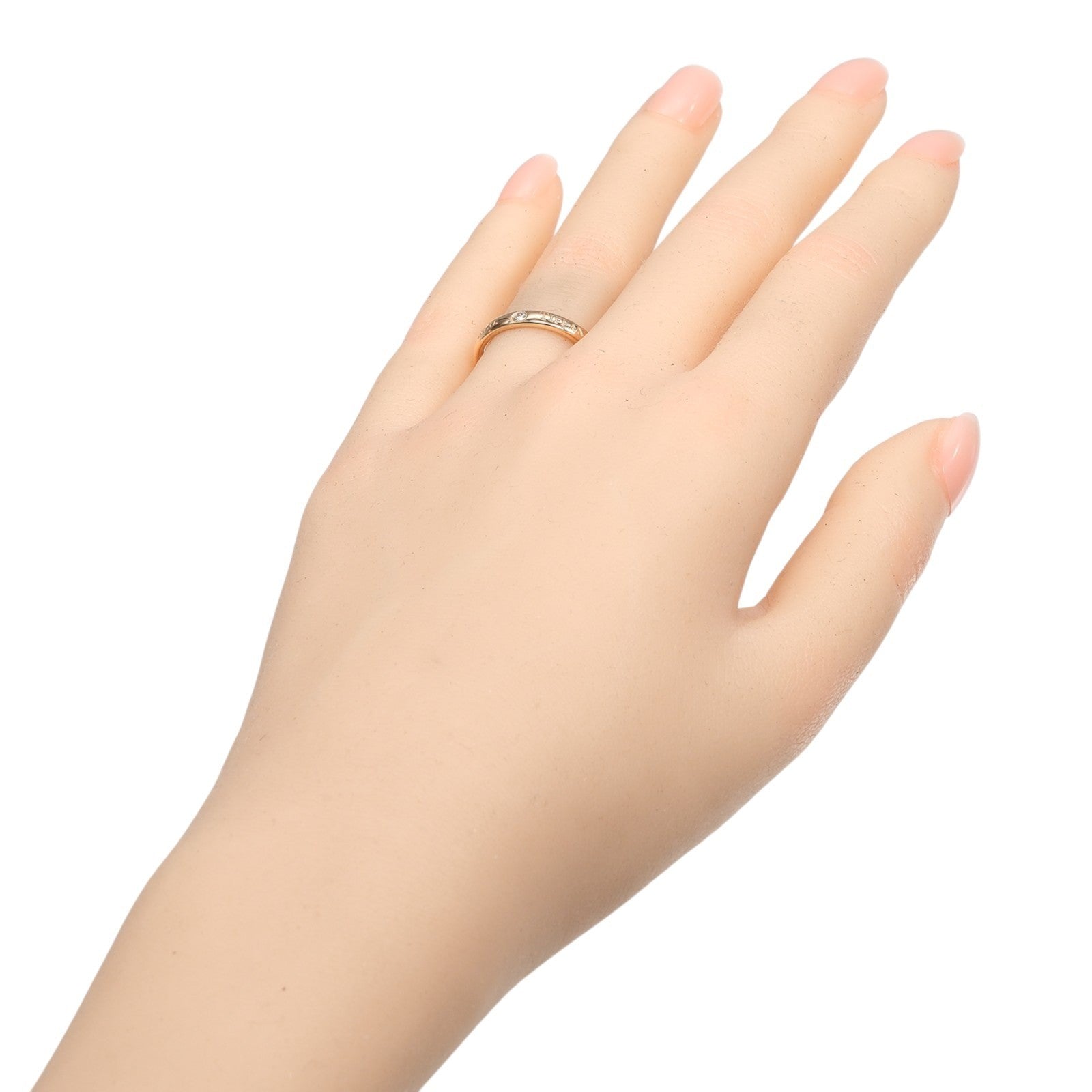 Tiffany & Co. Flat K18 Pink Gold / 3P Diamond Gold Pink_Gold Ring Jewelry (Pre-Owned)
