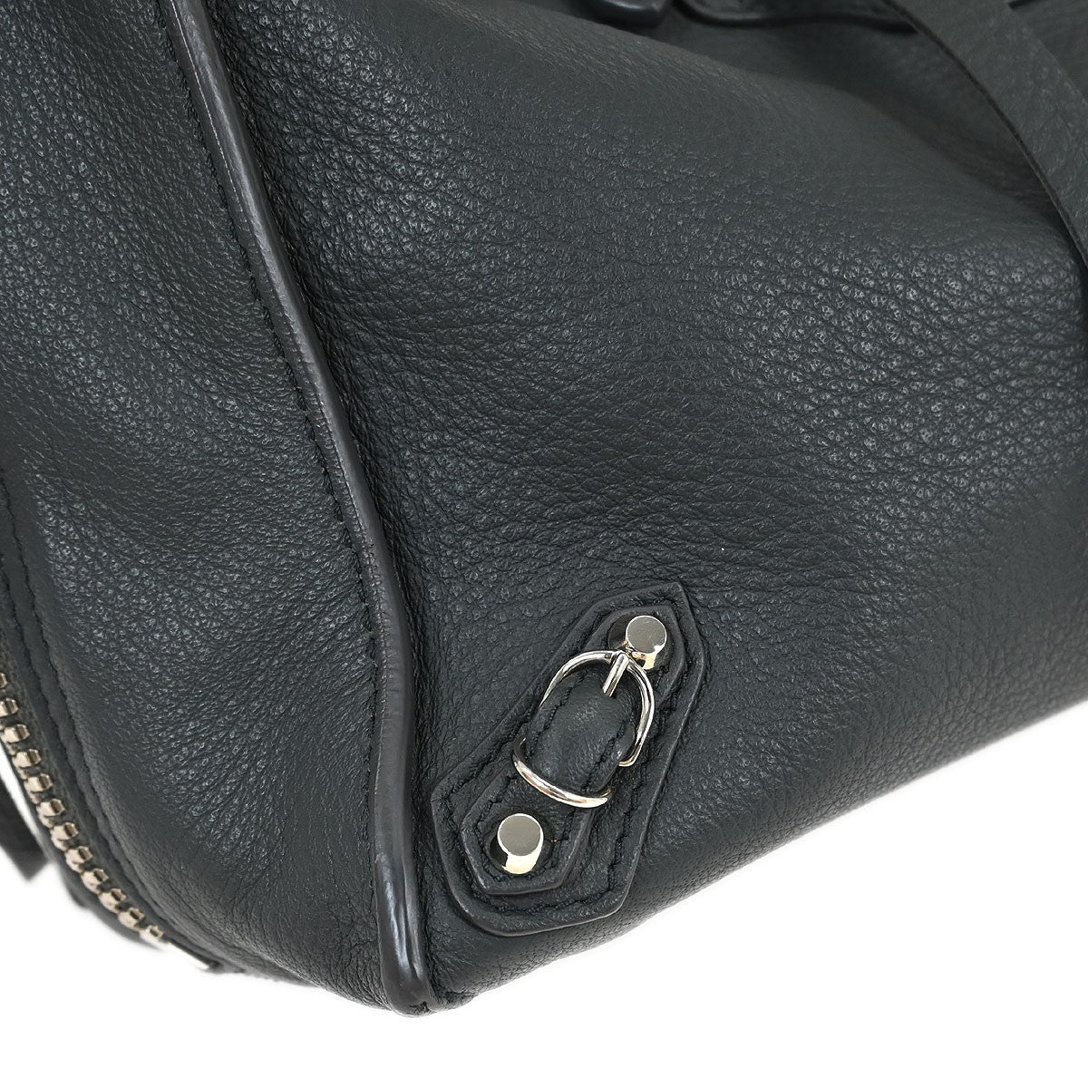 Balenciaga Papier A4 Zip Around Classic Studs Leather Gray Leather Tote Bag Bag (Pre-Owned)