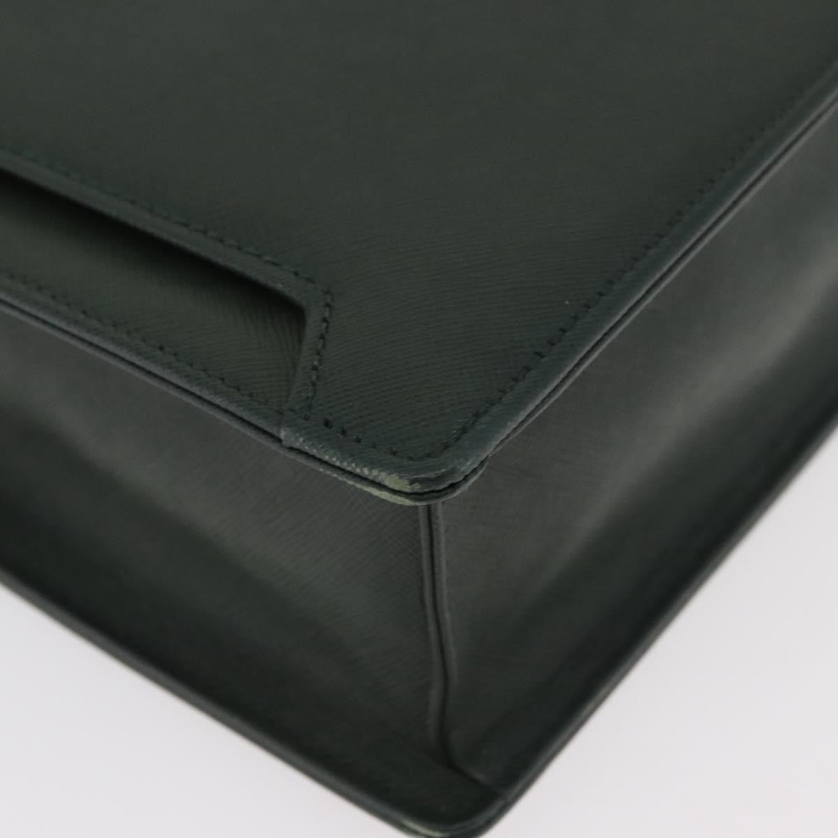 Burberry Briefcase Leather Green Leather Briefcase Bag (Pre-Owned)