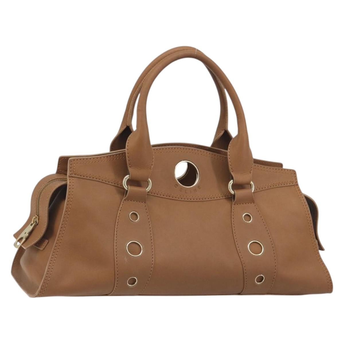Celine Vintage Leather Brown Leather Handbag (Pre-Owned)