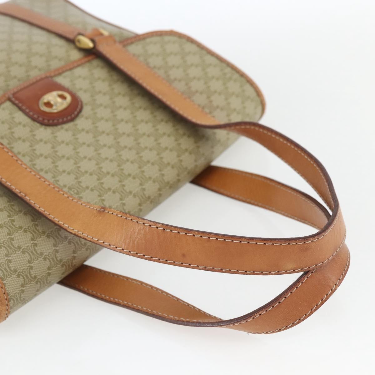 Celine Vintage Macadam Canvas And Leather Beige Canvas Handbag (Pre-Owned)