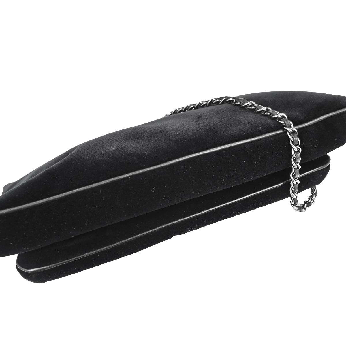 Chanel Giant Mademoiselle Lock Chain Velvet Black Velvet Shoulder Bag Bag (Pre-Owned)