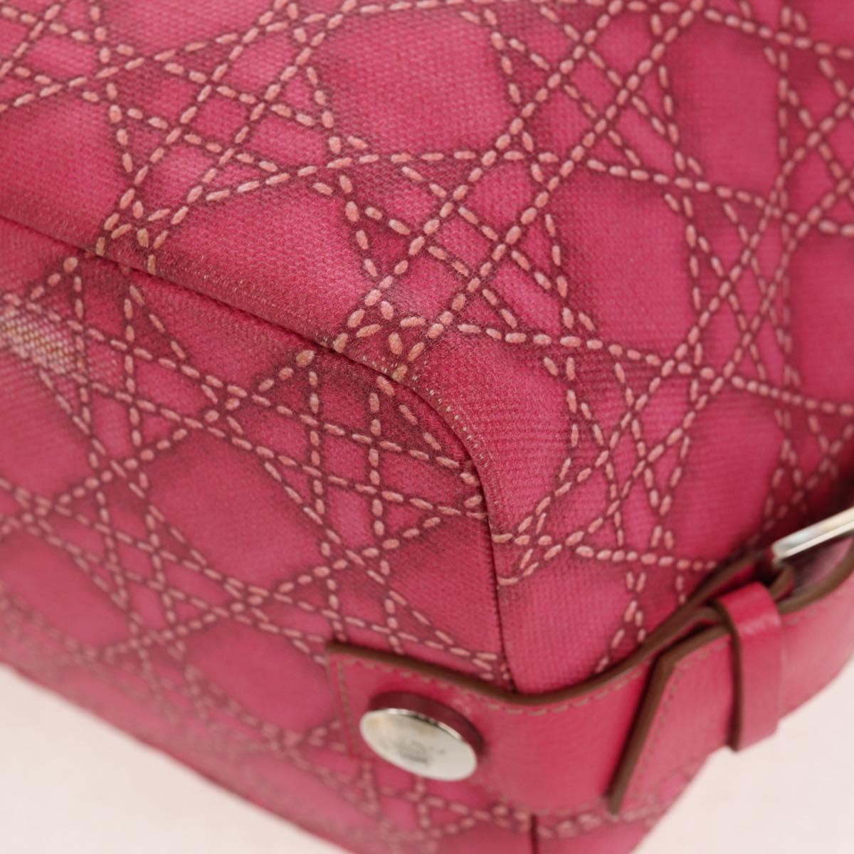 Christian Dior Cannage Canvas Pink Canvas Handbag (Pre-Owned)