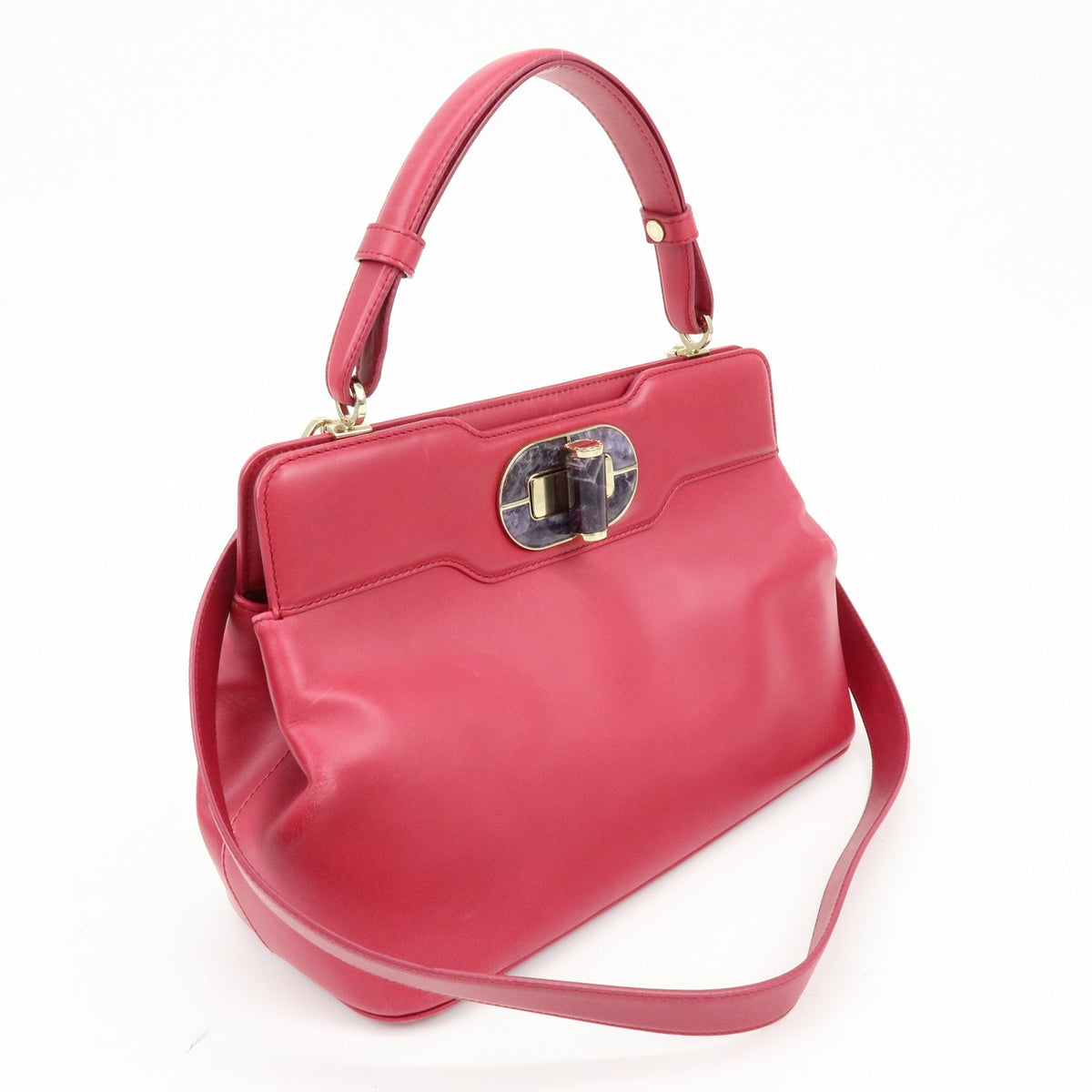 Bvlgari Isabella Rossellini Leather Pink Leather Handbag (Pre-Owned)