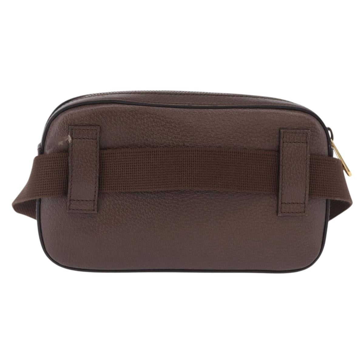 Gucci Aria 100Th Anniversary Belt Printed Leather Brown Leather Clutche & Pouche Bag (Pre-Owned)