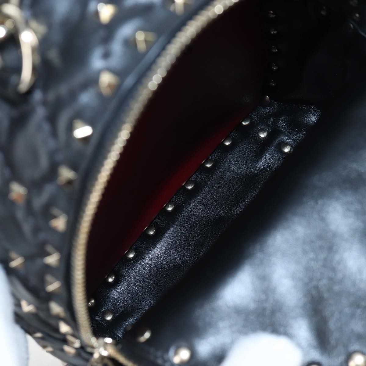 Valentino Garavani Rockstud Spike Quilted Leather Black Leather Backpack Bag (Pre-Owned)