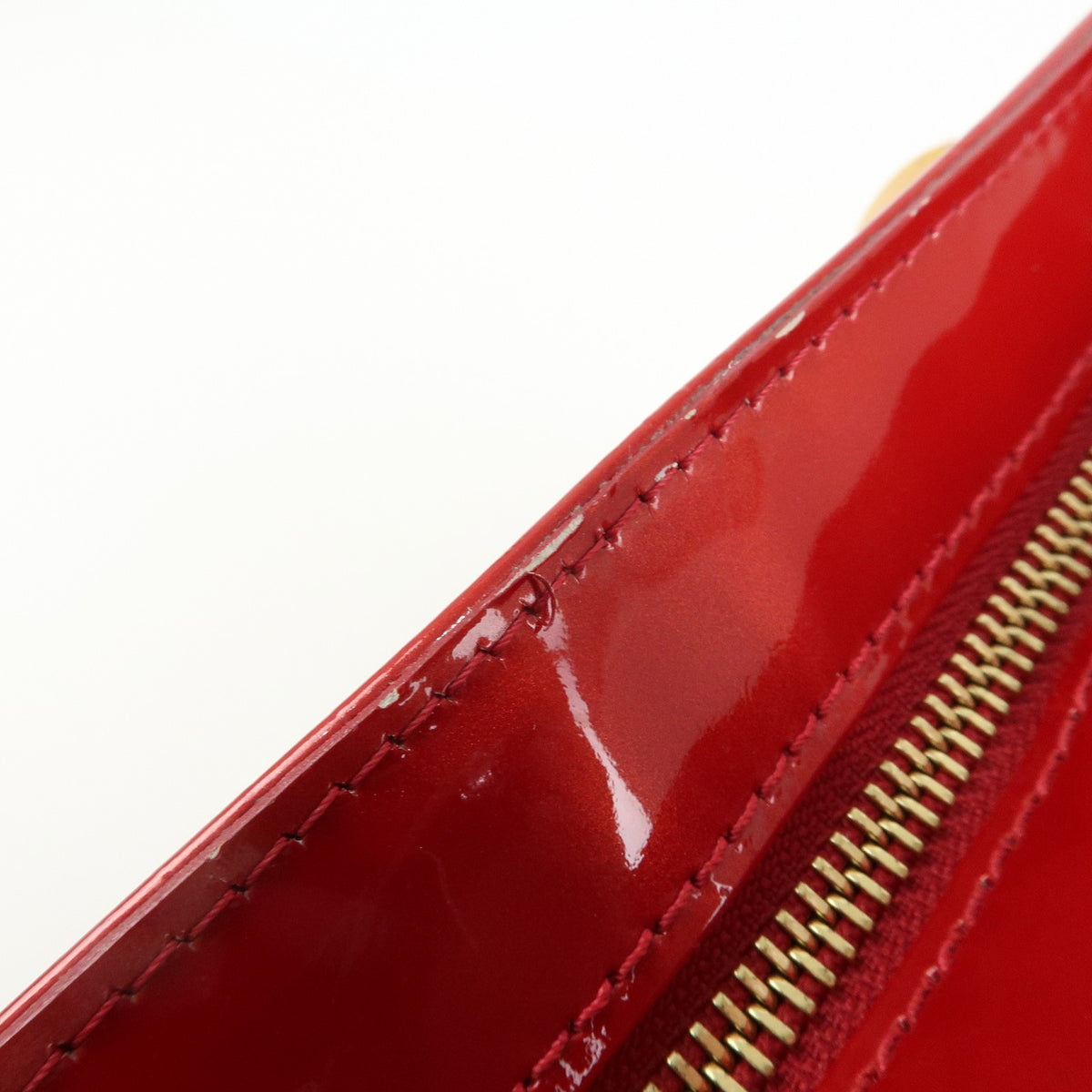 Louis Vuitton Brentwood Monogram Vernis Red Patent_Leather Handbag (Pre-Owned)