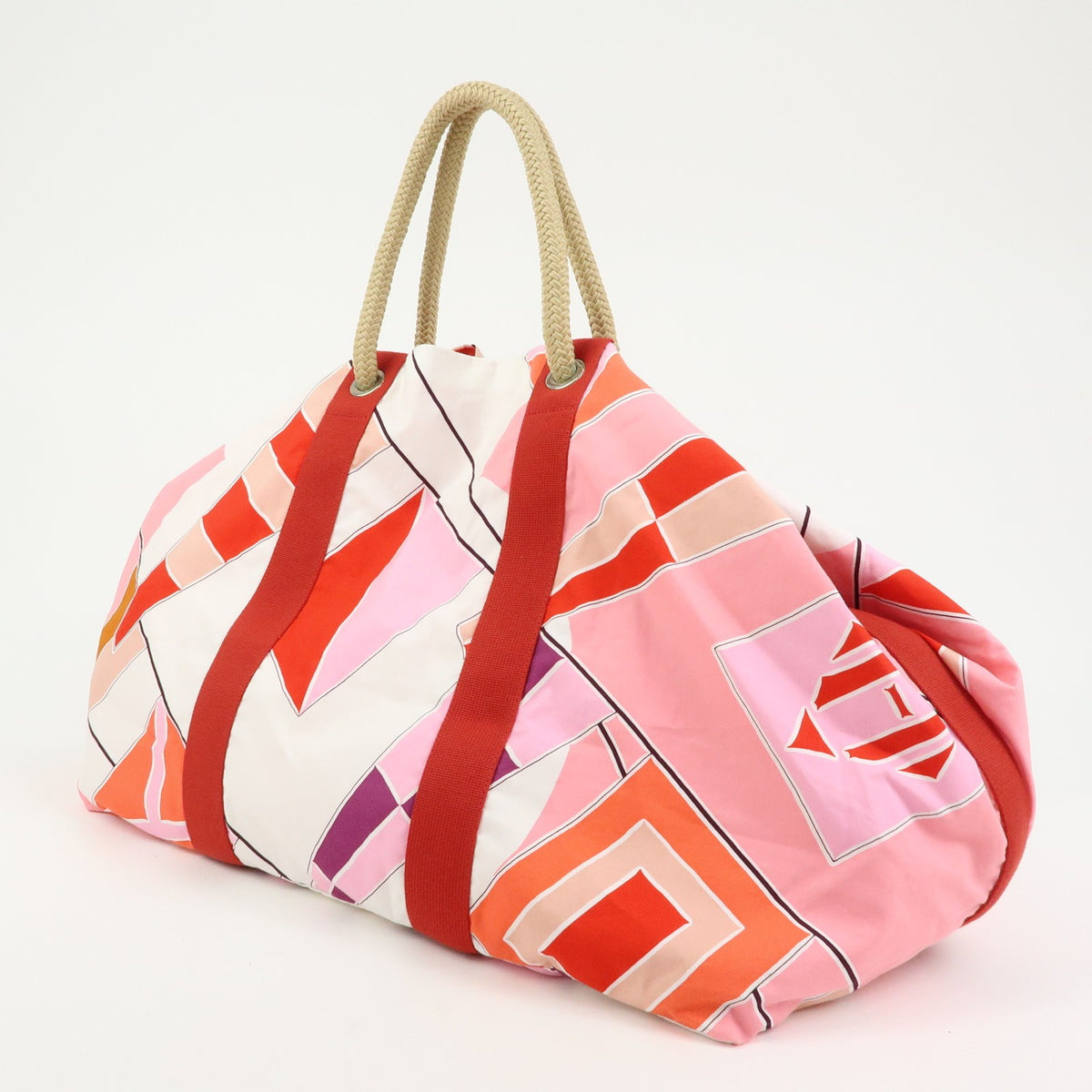 Hermes Drapeaux Au Vent Printed Canvas Multicolour Canvas Handbag (Pre-Owned)