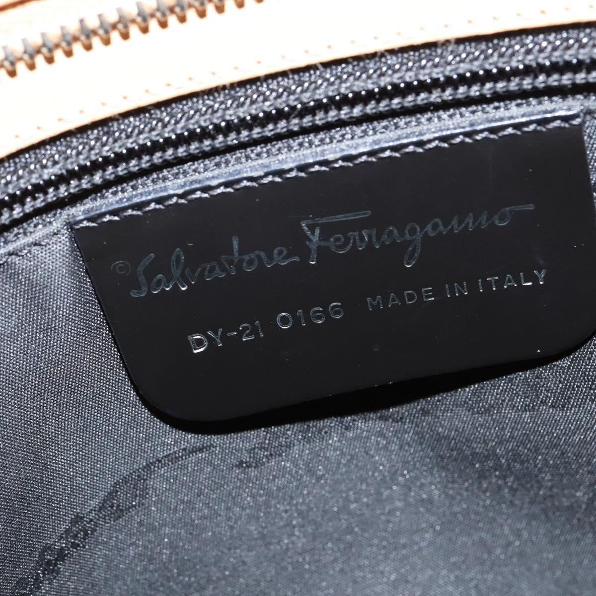 Salvatore Ferragamo Gancini Tote Leather Beige Leather Tote Bag Bag (Pre-Owned)