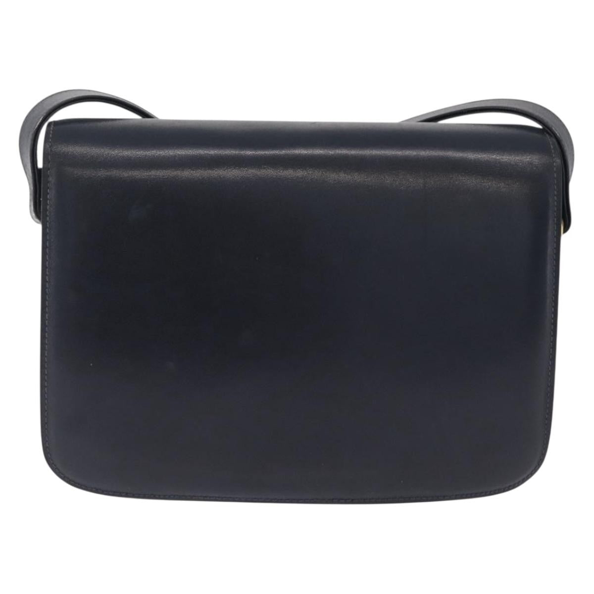 Celine Shoulder Leather Navy Leather Shoulder Bag Bag (Pre-Owned)
