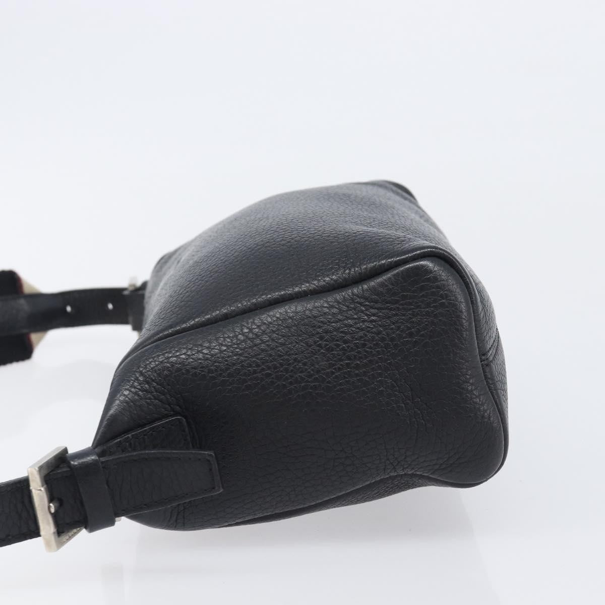 Burberry Shoulder Leather Black Leather Shoulder Bag Bag (Pre-Owned)