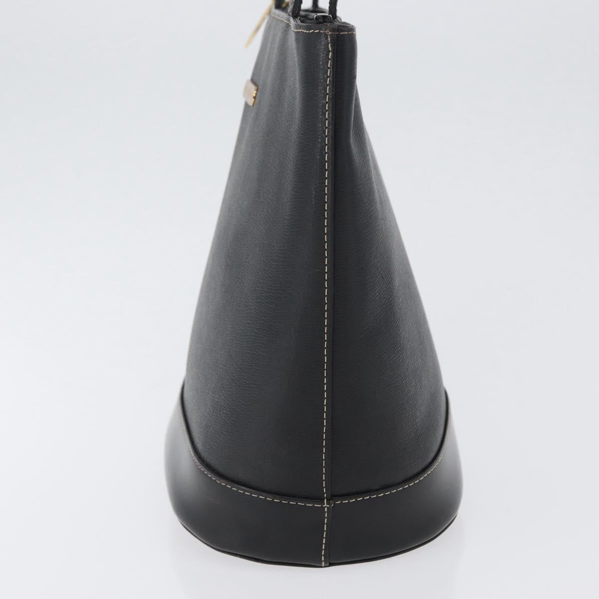 Burberry Vintage Leather Black Leather Tote Bag Bag (Pre-Owned)