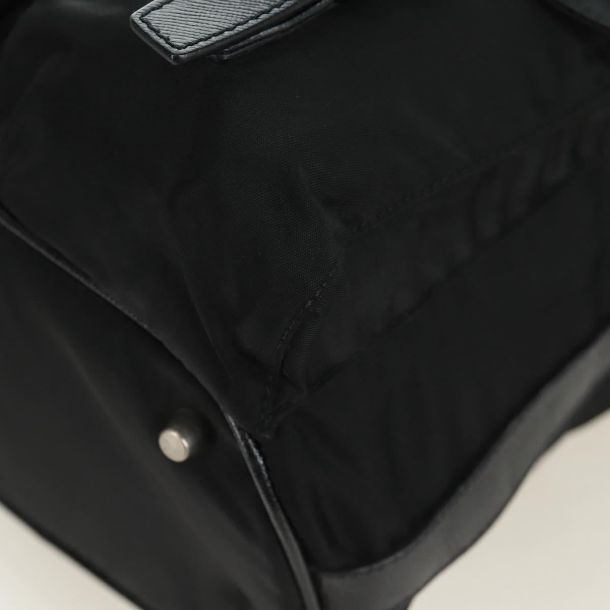 Prada Double Pocket Drawstring Tessuto Black Nylon Shoulder Bag Bag (Pre-Owned)