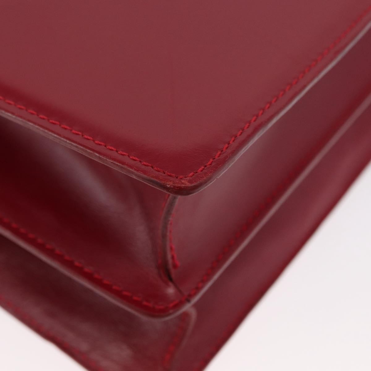 Bvlgari Top Handle Leather Red Leather Handbag (Pre-Owned)