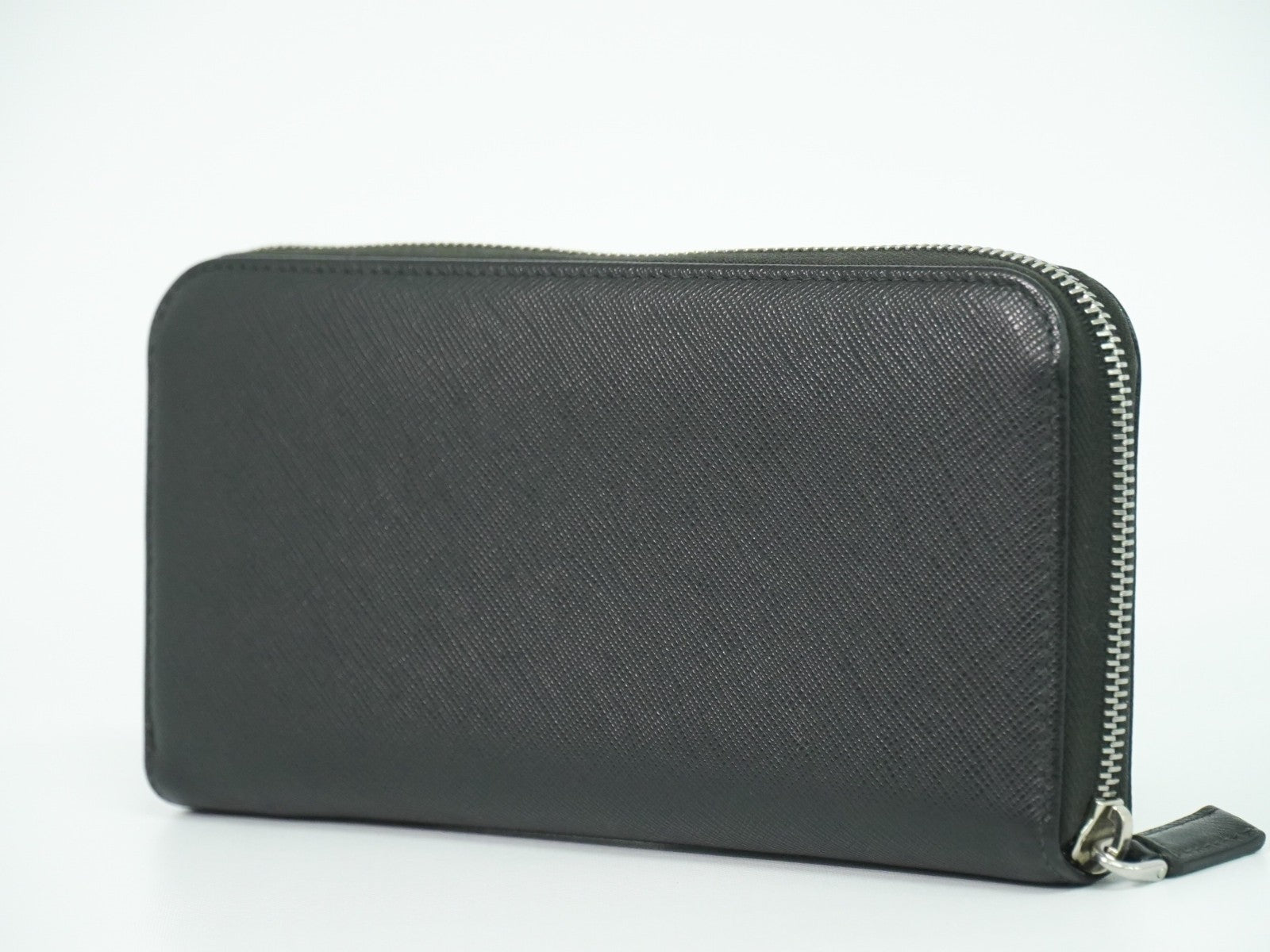 Prada Saffiano Leather Black Leather Wallets Accessory (Pre-Owned)